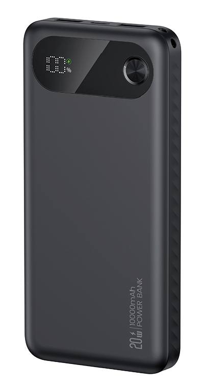 USAMS power bank CD249 με οθόνη, 3x θύρες εξόδου, 10000mAh, PD20W, μαύρο