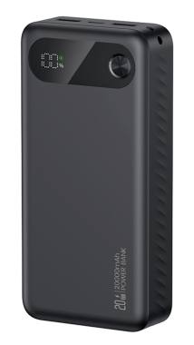 USAMS power bank CD251 με οθόνη, 3x θύρες εξόδου, 20000mAh, PD20W, μαύρο