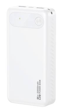 USAMS power bank CD251 με οθόνη, 3x θύρες εξόδου, 20000mAh, PD20W, λευκό