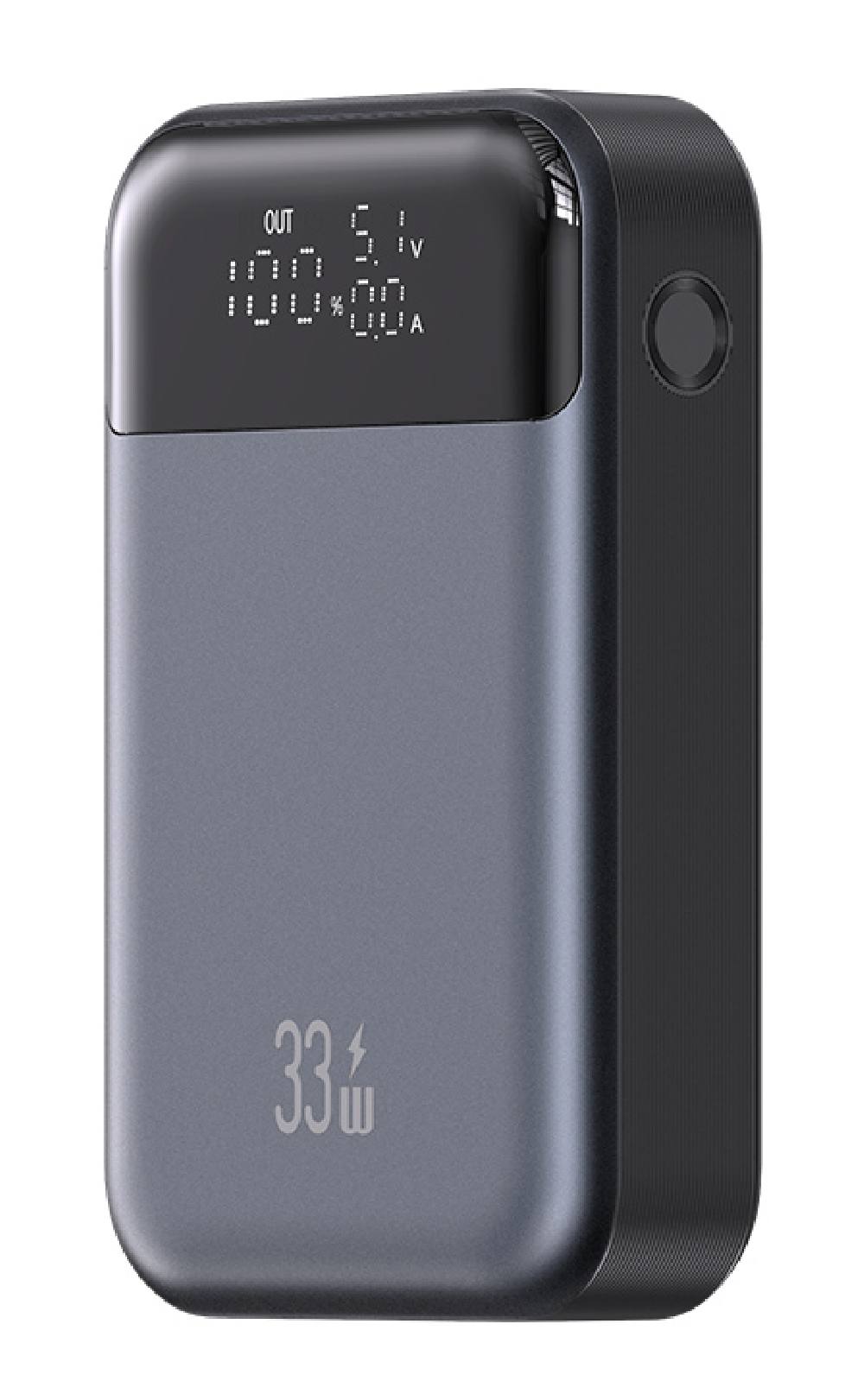 USAMS power bank CD221 με οθόνη, 2x θύρες εξόδου, 10000mAh, PPS 33W, γκρι