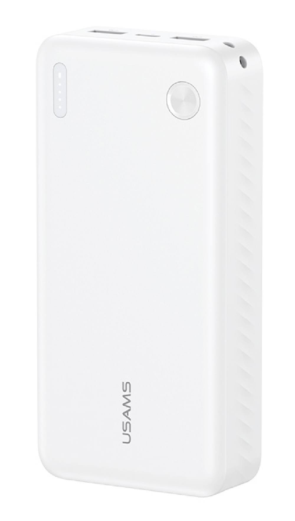 USAMS power bank CD254, 2x θύρες εξόδου, 20000mAh, 10W, λευκό