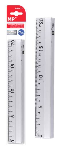 MP μεταλλικός χάρακας PA002, 20cm, ασημί