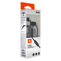 Hands Free JBL Tune 160 In-ear 3.5mm 9mm Dynamic Driver Pure Bass Sound με Μικρόφωνο JBLT160BK 1.2m Μαύρα