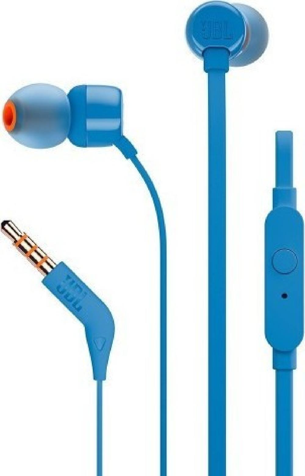 Hands Free JBL Tune 160 In-ear 3.5mm 9mm Dynamic Driver Pure Bass Sound με Μικρόφωνο JBLT160BLU 1.2m Μπλε