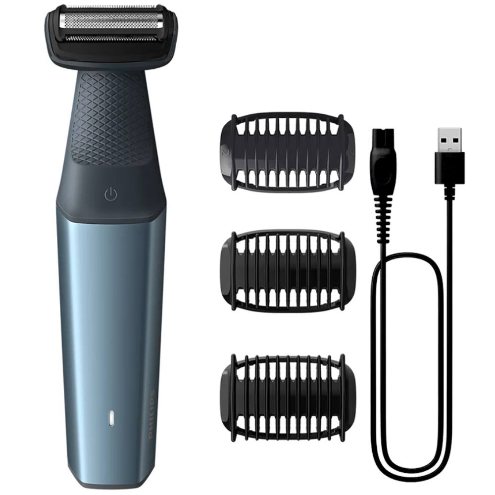 Trimmer Επαναφορτιζόμενο Philips BG3027/05 Series 3000 Αδιάβροχο για Σώμα και Πρόσωπο Skin Comfort Τεχνολογία και 3 Κεφαλές Διαφ