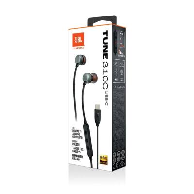 Hands Free JBL 310C In-ear 3.5 mm USB-C BLT310CBLK Μαύρο