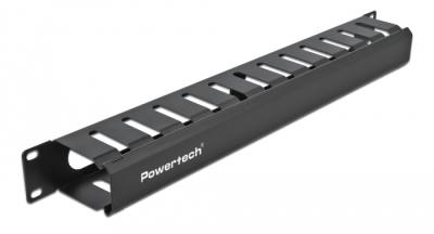 POWERTECH cable management NETW-0047 για rack 19"/1U, μεταλλικό, μαύρο