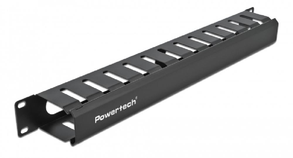 POWERTECH cable management NETW-0047 για rack 19"/1U, μεταλλικό, μαύρο