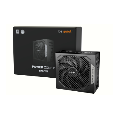 BEQUIET PSU POWER ZONE 2 1200W BP030EU, PLATINUM CERTIFIED, MODULAR CABLES, PURE WINGS 3 14CM SILENT FAN, 10YW.