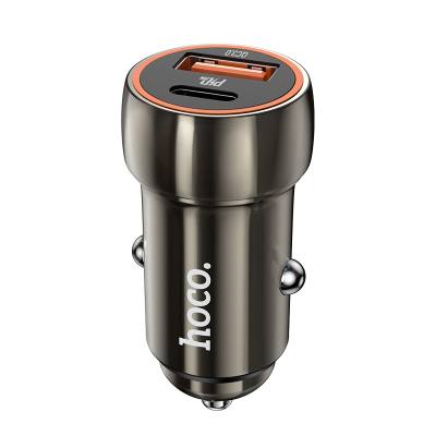 Φορτιστής Αυτοκινήτου Hoco Z46A Blue Whale USB-C PD20W σε USB 18W QC3.0 5V/3A Γκρι