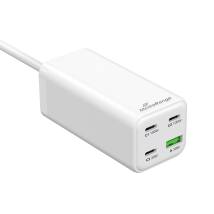 MediaRange 100W GaN Fast Charging Station, 1.5m Cable (EU-Plug), 3x USB-C and 1x USB-A, USB-C® Power Delivery and Quick Charge 