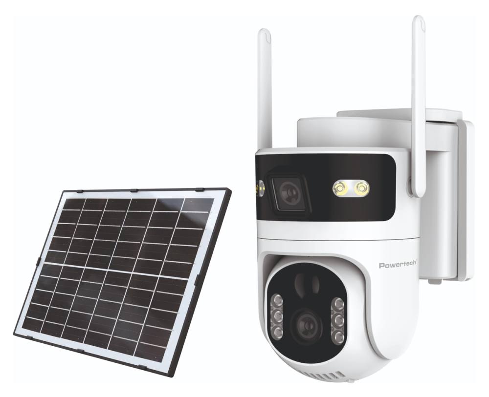 POWERTECH smart ηλιακή κάμερα PT-1547, dual lens, 4MP, 4G, PTZ, SD, IP65
