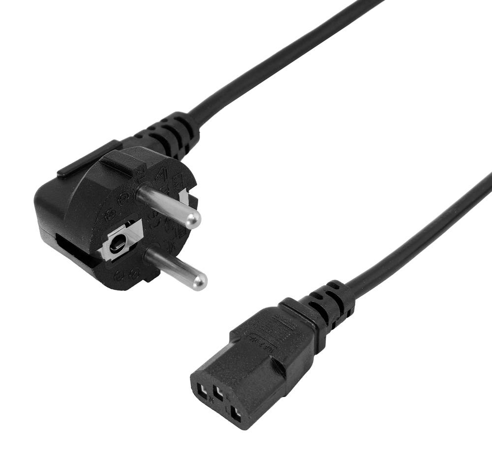 POWERTECH καλώδιο τροφοδοσίας CAB-P042, 3x 0.75mm², copper, 1m, μαύρο