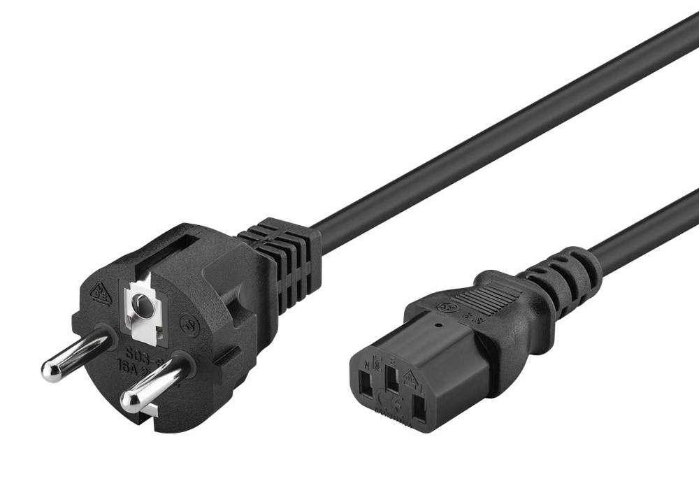 POWERTECH καλώδιο τροφοδοσίας CAB-P048, 3x 0.75mm², copper, 1m, μαύρο