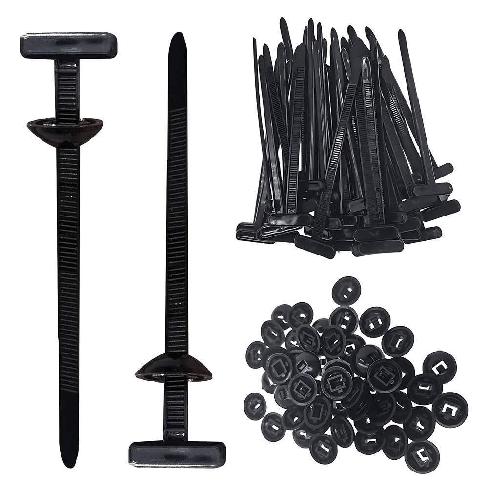 POWERTECH δεματικά καλωδίων TIES-082, 5x90mm, μαύρα, 50τμχ