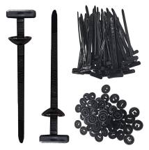 POWERTECH δεματικά καλωδίων TIES-082, 5x90mm, μαύρα, 50τμχ