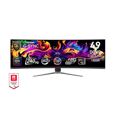 MSI MONITOR GAMING MPG 491CQPX QD-OLED, CURVED QD-OLED UWQHD, 49", 32:9, 250CD/M2, 0.03MS, 240Hz, 5120 x 1440, 2x HDMI/ DP/ TYPE