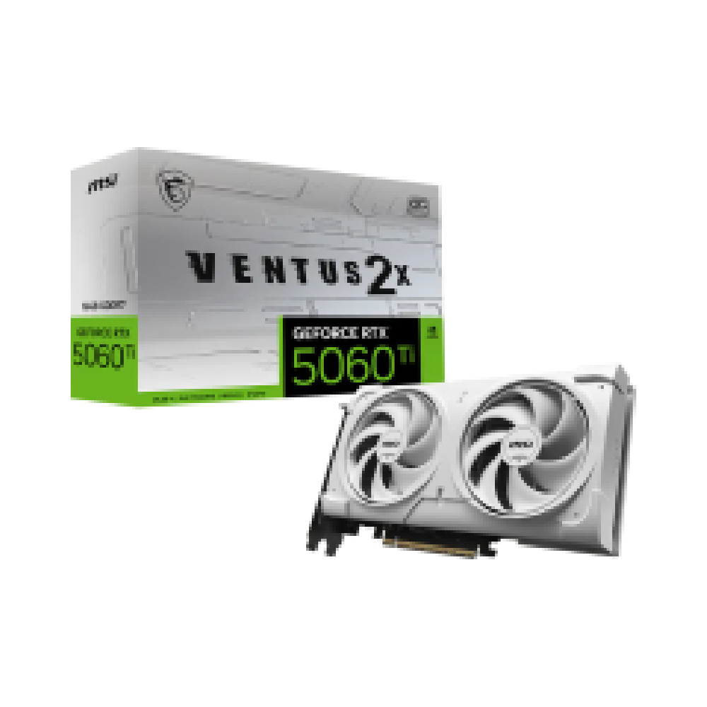 MSI VGA PCI-E NVIDIA GF RTX 5060 Ti 16G VENTUS 2X OC WHITE PLUS, 16GB/128BIT, GDDR7, HDMI/3xDP, DUAL FAN, 2 SLOT FANSINK, 3YW.