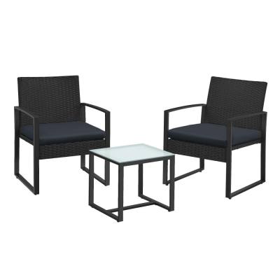 Songmics Έπιπλό Μπαλκονιού - Κήπου Lounge Set, Μαύρο (GGF010B05) (SNGGGF010B05)