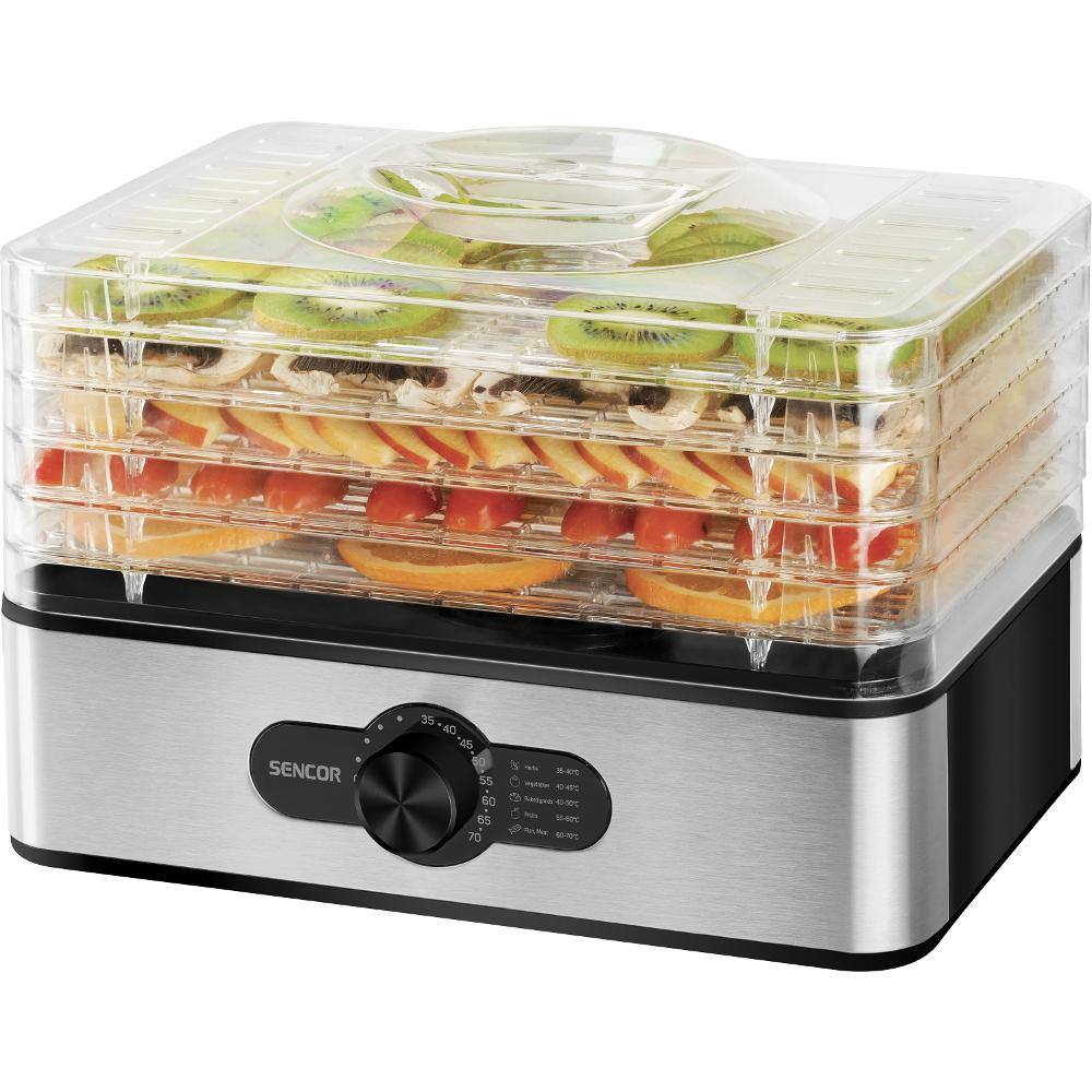 Αποξηραντής Τροφίμων Sencor SFD 950SS 5 Επιπέδων 240W με 8 Επιλογές Θερμοκρασίας Αποξήρανσης Μαύρος