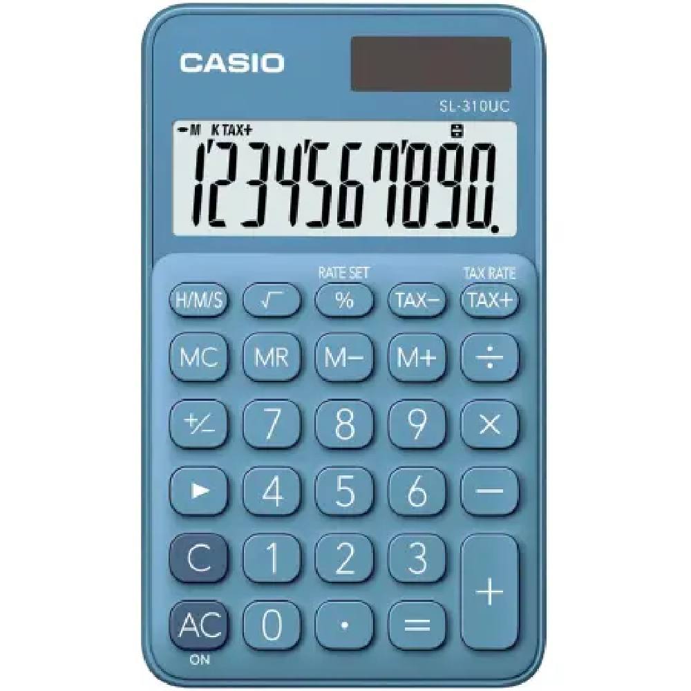 Αριθμομηχανή Dual 10 Ψηφίων LCD Display Casio SL-310UC-BU Μπλε