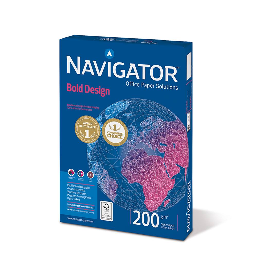 Επαγγελματικό Χαρτί Εκτύπωσης Navigator (BOLD DESIGN) A4 200/m² 150 Φύλλα