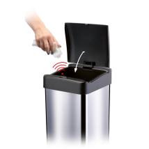 Κάδος Απορριμμάτων από Ανοξείδωτο Ατσάλι με Φωτοκύτταρο 40lt SENSOR Lamart LT8106 Ασημί/Μαύρο