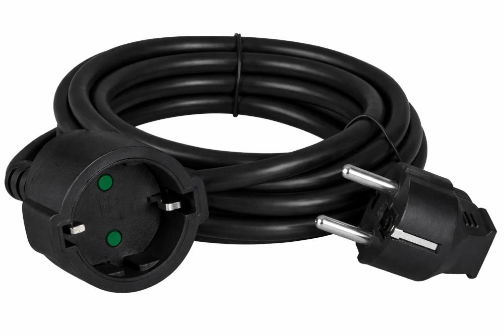 POWERTECH μπαλαντέζα ρεύματος PT-1561, 1x schuko, 16A, 3m, μαύρη