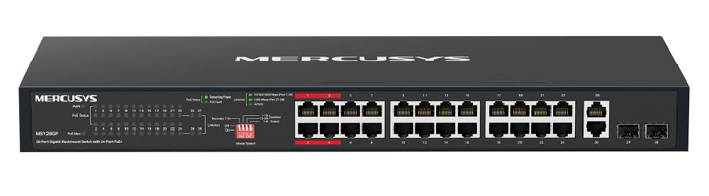 MERCUSYS rackmount switch MS128GP, 28x Gigabit θύρες, PoE+, V1.0
