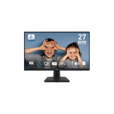 MSI MONITOR PRO MP275Q, FLAT IPS QHD, 27", 16:9, 300 CD/M2, 1300:1, 1MS, 100Hz, 2560x1440, 2xHDMI/1xDP/HP OUT, 2x2W SPEAKERS, TI