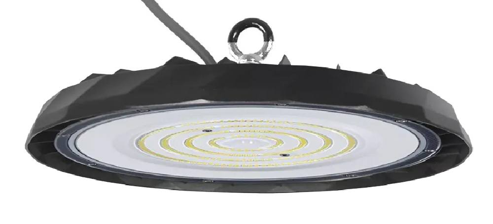 POWERTECH LED φωτιστικό καμπάνα PT-1557, 100W, 6500K, Φ30x4cm, IP65, μαύρο