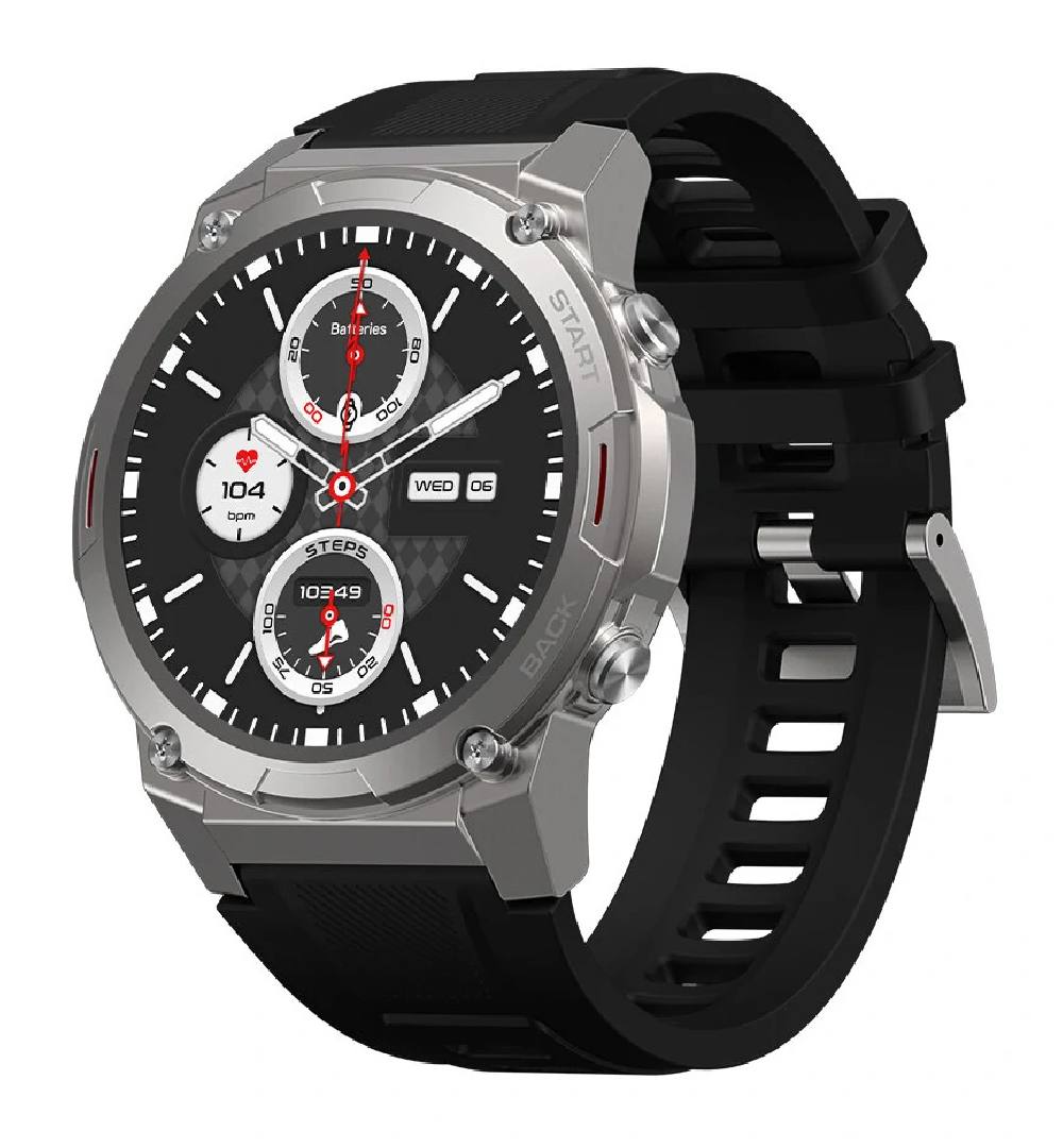 ZEBLAZE smartwatch Vibe 7 Pro, heart rate, 1.43" AMOLED, 3 ATM, ασημί