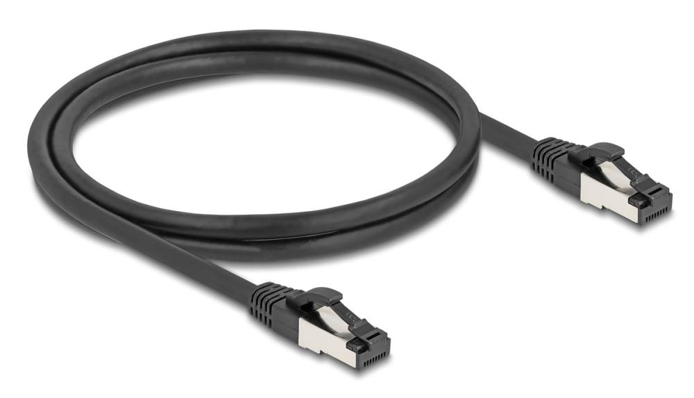 DELOCK καλώδιο δικτύου 80571, CAT 8.1 S/FTP, copper, 2000MHz, 1m, μαύρο