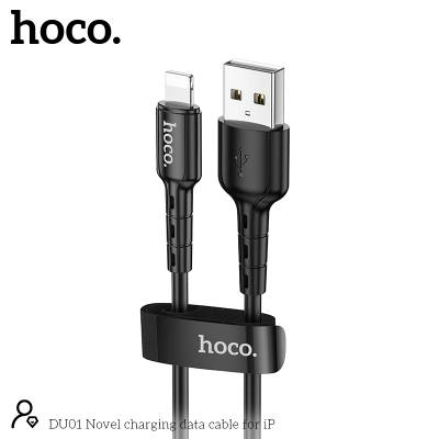 Καλώδιο σύνδεσης Hoco. DU01 Novel USB σε Lightning 2.4A για Φόρτιση και Μεταφορά Δεδομένων Μαύρο 1m