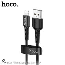 Καλώδιο σύνδεσης Hoco. DU01 Novel USB σε Lightning 2.4A για Φόρτιση και Μεταφορά Δεδομένων Μαύρο 1m