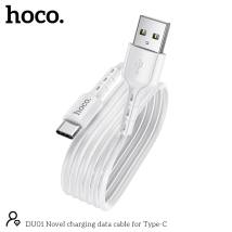 Καλώδιο σύνδεσης Hoco. DU01 Novel USB σε USB-C 3.0A για Φόρτιση και Μεταφορά Δεδομένων Λευκό 1m