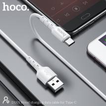 Καλώδιο σύνδεσης Hoco. DU01 Novel USB σε USB-C 3.0A για Φόρτιση και Μεταφορά Δεδομένων Λευκό 1m