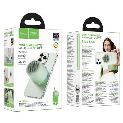 Φορητό Ηχείο Wireless Hoco HC49 Shine Mini Μαγνητικό TWS Hi-Fi Audio v6.0 700mAh 8W εως 4 Ώρες Αναπαραγωγής και Πολύχρωμο Φωτισμ
