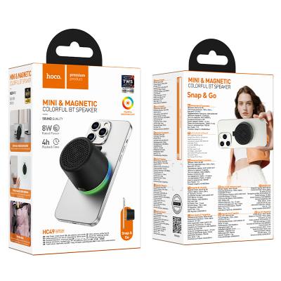 Φορητό Ηχείο Wireless Hoco HC49 Shine Mini Μαγνητικό TWS Hi-Fi Audio v6.0 700mAh 8W εως 4 Ώρες Αναπαραγωγής και Πολύχρωμο Φωτισμ