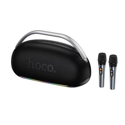 Φορητό Ηχείο Wireless Hoco HT2 Melody TWS BT 5.4 6000mAh 300W με USB MicroSD AUX RGB Φωτισμό και Δυο Ασύρματα Μικρόφωνα