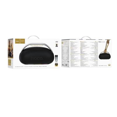 Φορητό Ηχείο Wireless Hoco HT2 Melody TWS BT 5.4 6000mAh 300W με USB MicroSD AUX RGB Φωτισμό και Δυο Ασύρματα Μικρόφωνα