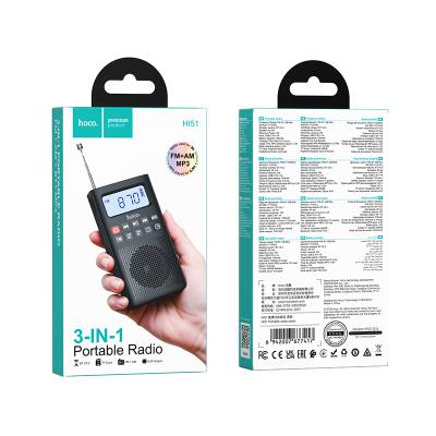 Επαναφορτιζόμενο Φορητό Ραδιόφωνο Hoco HI51 3W 700 mAh AM/FM με Δυνατότητα Αναπαραγωγής μέσω 3.5mm TF Κάρτα και Bluetooth v5.3 Μ