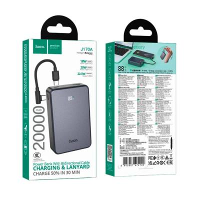 Power Bank Hoco J170A Starlight 20000mAh 1xUSB-A 22.5W 2xUSB-C PD20W Digital LED Ένδειξη Μπαταρίας και Braided Καλώδιο USB-C σε 