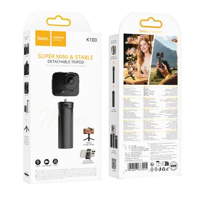 Selfie Stick Hoco K100 Prestigio και Τρίποδο Mini για Συσκευές 4.5"- 7" με Σπείρωμα 1/4" Κατάλληλο για Κάμερες Φώτα και Action C