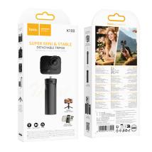 Selfie Stick Hoco K100 Prestigio και Τρίποδο Mini για Συσκευές 4.5"- 7" με Σπείρωμα 1/4" Κατάλληλο για Κάμερες Φώτα και Action C