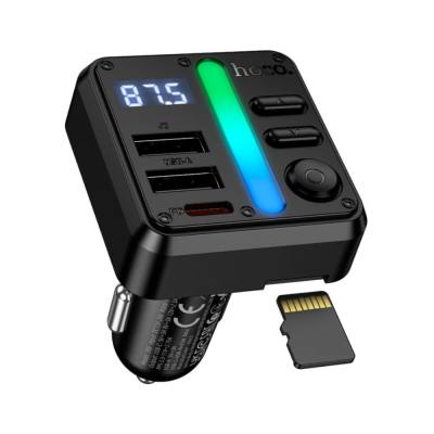 Bluetooth FM Transmitter Hoco E89 Libre 45W με 2xUSB-A και 1xUSB-C PD30W BT v5.4 Υποστηρίζει Αναπαραγωγή Μουσικής απο USB ή Κάρτ