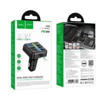 Bluetooth FM Transmitter Hoco E89 Libre 45W με 2xUSB-A και 1xUSB-C PD30W BT v5.4 Υποστηρίζει Αναπαραγωγή Μουσικής απο USB ή Κάρτ