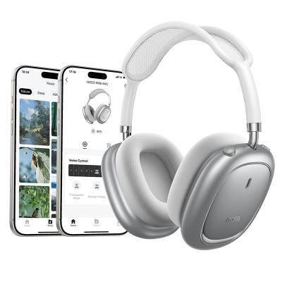 Wireless Hands Free Hoco W68 Calma HiFi Audio ANC v6.0 400mAh 45 Ώρες Ομιλίας AUX USB-C Ασημί