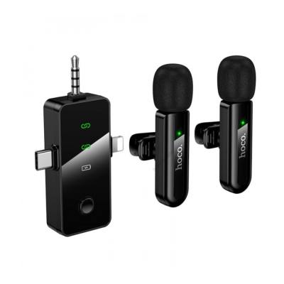 Σετ Μικρόφωνα Πέτου Ασύρματα Hoco L20C Fair Lavalier USB-C AUX Lightning 2.4Ghz Εμβέλεια 15m Digital Noise Cancellation ENC εως 