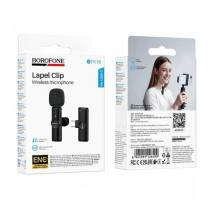 Μικρόφωνο Πέτου Ασύρματο Borofone BFK16 Winner Lavalier ENC USB-C 2.4GHz Μαύρο